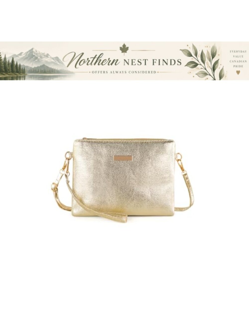 Small PU Leather Crossbody Bag Wristlet Detachable Strap Lightweight